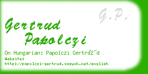 gertrud papolczi business card
